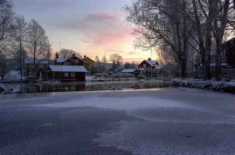 Sweden Sundborn Landscape Country Cottages Lake Cottage Water