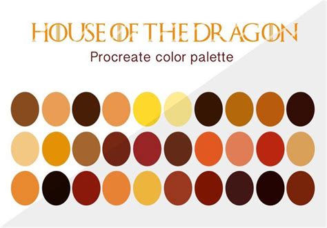 House Of The Dragon Color Palette Color Swatches Procreate Etsy