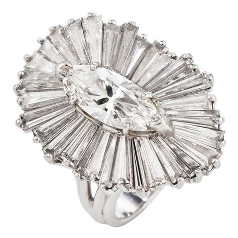 star sapphire tapered baguette diamond ballerina cocktail ring for sale at 1stdibs