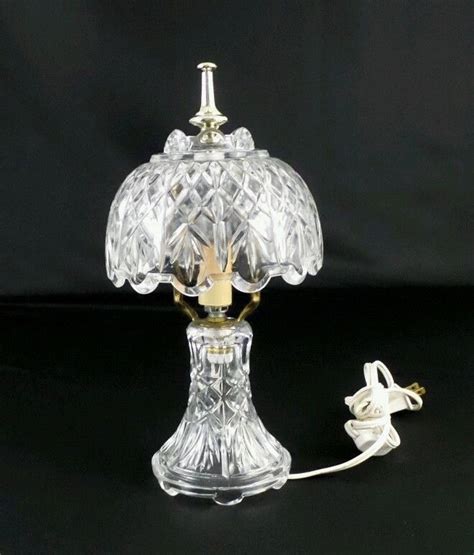 Vintage Etched Crystal Lead Table Lamp 11 Clear Glass Led Table Lamp