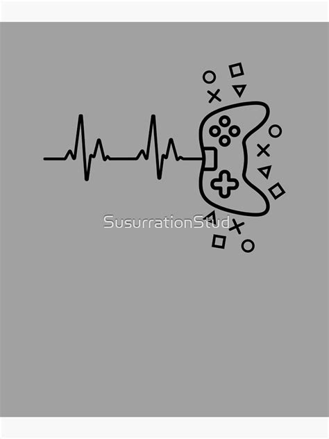 Gamer Heart Beat Video Game Lover Poster By Susurrationstud Redbubble