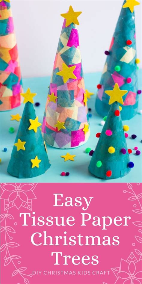 Kids Week Tissue Paper Christmas Trees Design Improvised