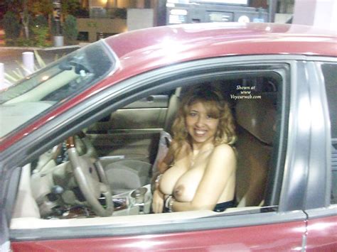 Topless Wife Driving Miss Tits April 2010 Voyeur Web