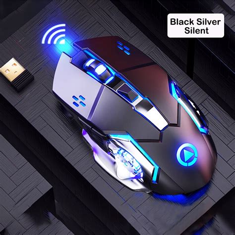 Silent Wireless Mouse 1600 Dpi Rechargeable Mouse Gaming 24g Usb