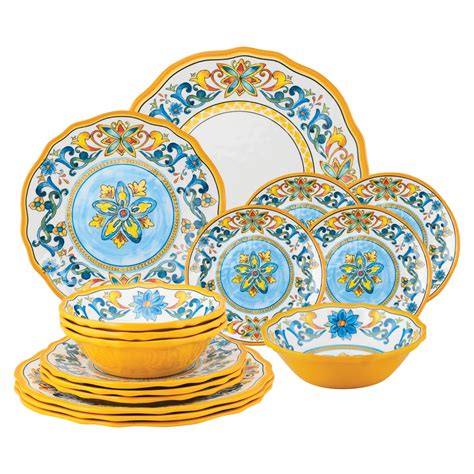 $50 for a set of four plates, $45 for a set of four side bowls. Gourmet Art 16-Piece Chianti Heavyweight and Durable ...