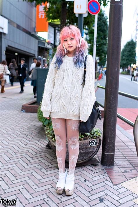 Dip Dye Hair Cable Knit Sweater And Jeffrey Campbell Wooden Platforms