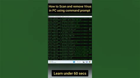 How To Scan And Remove Viruses From Pc Using Command Prompt Shorts Cmd