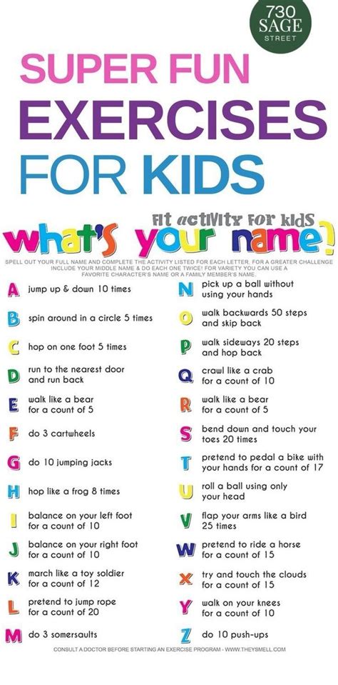 Fun List Of Exercises For Kids To Do At Home Studypk Exercise For