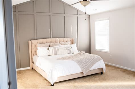 Do It Yourself Unique Master Bedroom Accent Wall With Vaulted Ceilings