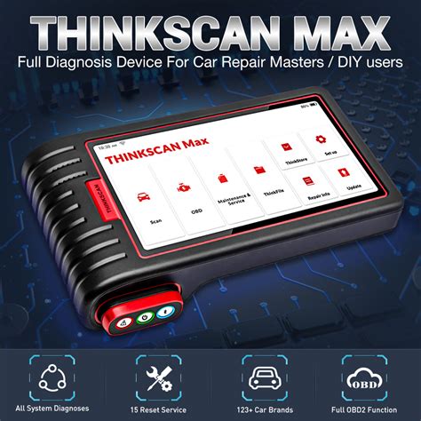 thinkcar thinkscan max tools for auto full system diagnostic scanner 28 reset function bi