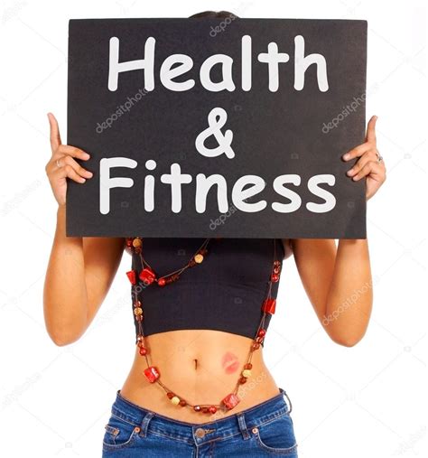 Health And Fitness Sign Shows Exercise For Getting Healthy — Stock
