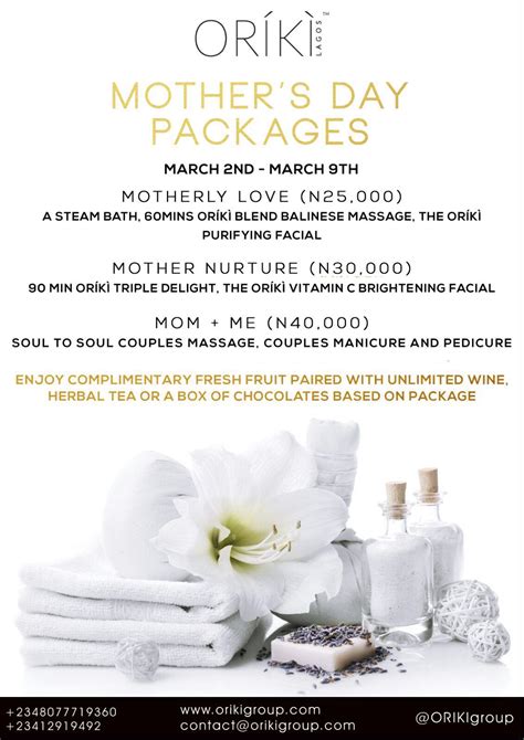 OrÍkÌ Spa Mothers Day Packages Pamper Your Mum The Way She Deserves Bellanaija