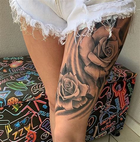 Tatuagem De Rosas Na Coxa 50 Ideias Encantadoras Para Te Inspirar