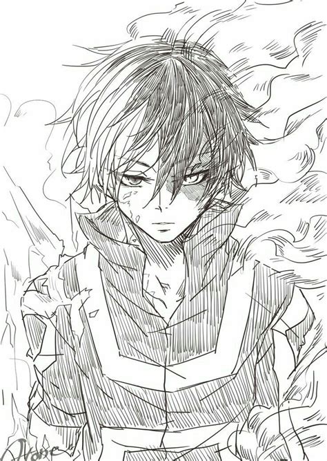 Todoroki Shouto Quirk My Hero Academia Anime Drawings Anime Sketch