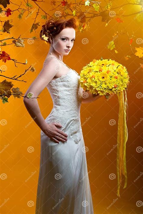 Beautiful Redhead Bride Indoors Stock Image Image Of Beautiful Elegant 18024009