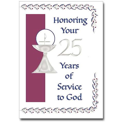 Honoring Your 25 Years 25th Priest Anniversary Card