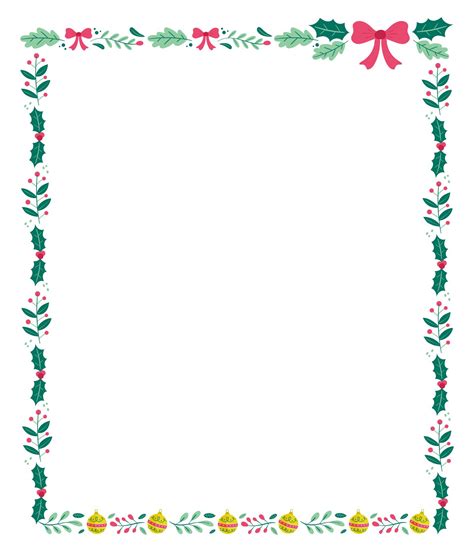 8 Best Free Printable Christmas Borders Holly