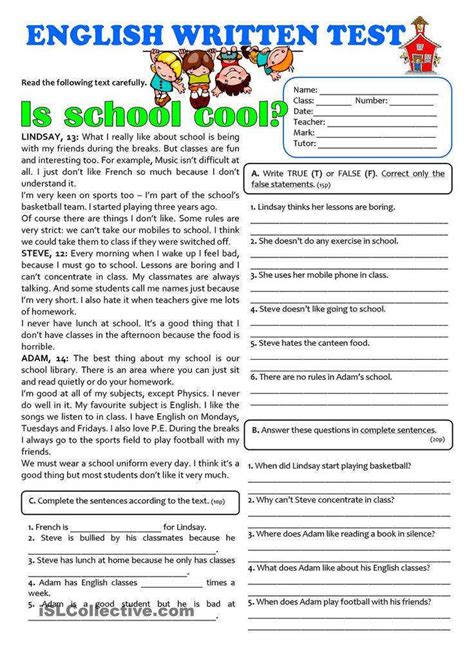 Reading comprehension one lamp at a time: 7th Grade Grammar Worksheets | Homeschooldressage.com