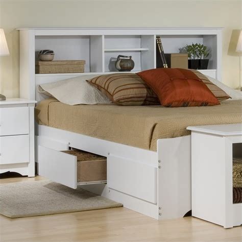 Experience luxurious comfort, whether calling it a night, catching a quick nap or just lounging about. White Full Wood Platform Storage Bed 4 Piece Bedroom Set ...