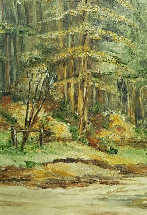 Vintage Signed Forest Oil Painting Arnett Vintage Co