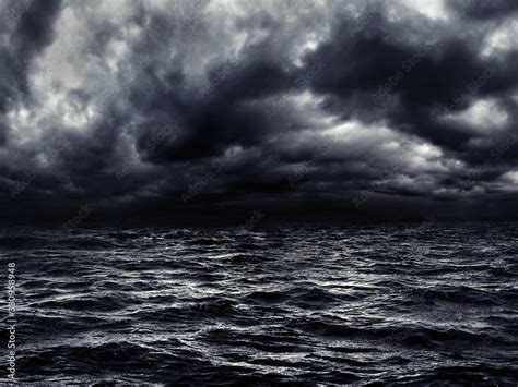 Dark Stormy Sea With A Dramatic Cloudy Sky Stock Photo Adobe Stock