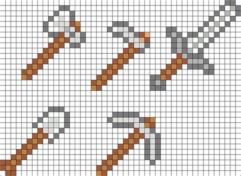 Minecraft Iron Sword Pixel Art Grid Deriding Polyphemus