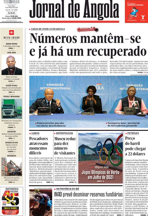 Jornal De Angola Terça 31 De Março De 2020