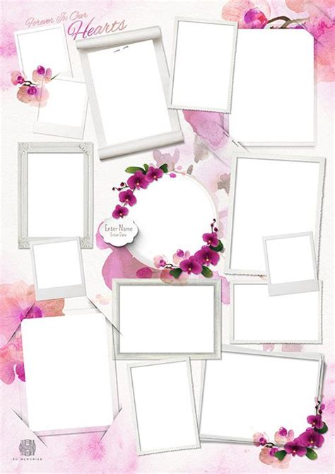 Orchid Memorial Photo Collage Template Xo Memories Photo Collage