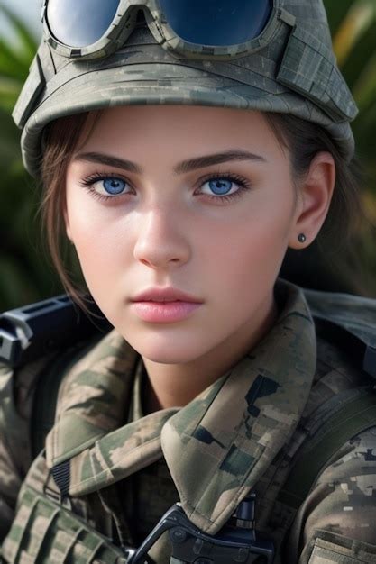 Premium Ai Image Illustration Of A Military Girl