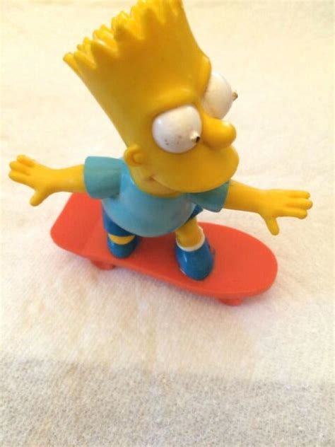 Bart Simpson On Skateboard Vintage 1990 Figurine Approx 4 Tall Toy