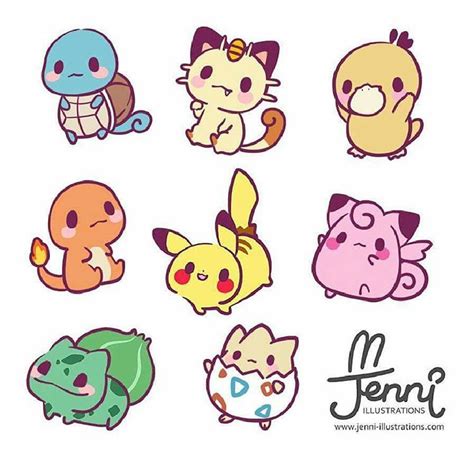 Pokémon First 150 Pokemon 150 Pokemon Cute Kawaii Drawings