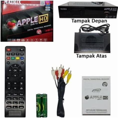 Jual Set Top Box Tv Digital Matrix Apple Merah Dvb T2 Paket Lengkap