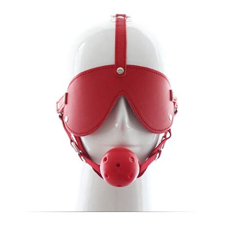Buy Bdsm Gay Sex Mask Adult Toys Fetish Sex Toys Slave Headgearleather Blindfold Mouth Ball At