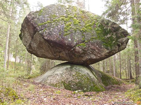 Kummakivi The Natural Geological Formation In The Dense Forest Of