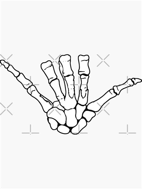 Hang Loose Skeleton Hand Sticker For Sale By Penguin898 Redbubble