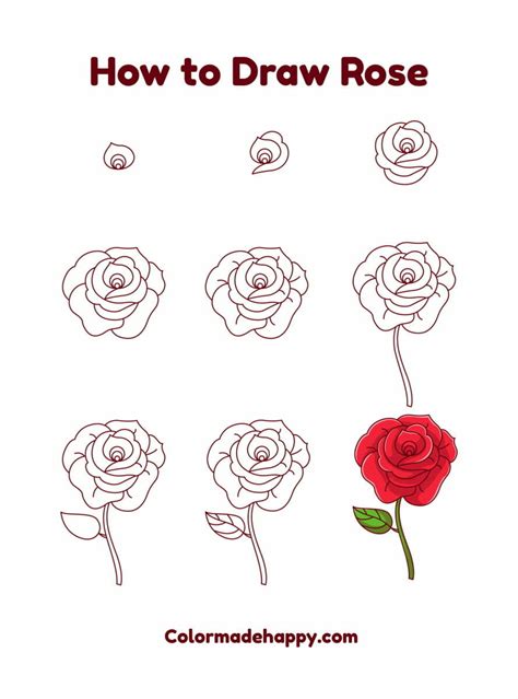 How To Draw A Rose A Step By Step Guide