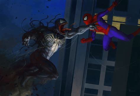 Spider Man Vs Venom Digital Art Fribly