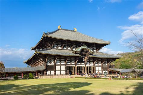 The Great Buddha Hall At Todai Ji In Nara Stock Image Image Of Front