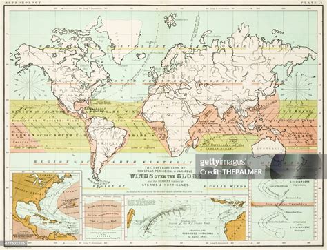 Winds Map Of The World 1861 High Res Vector Graphic Getty Images