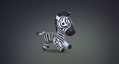 3d Model Cute Cartoon Zebra Turbosquid 1288224