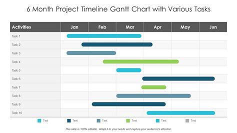 Free 6 Months Gantt Powerpoint Chart Images