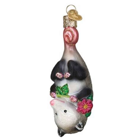 Old World Christmas 4 25 Inches Tall Blossom Opossum Glass Playing