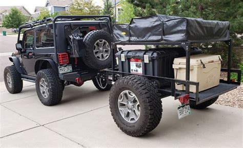 DIY Camping Utility Trailer Roof Top Tent Rack Jeep Trailer Overland