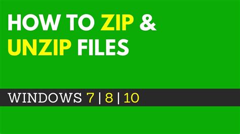 How To Zip And Unzip Files On Windows Pc Youtube