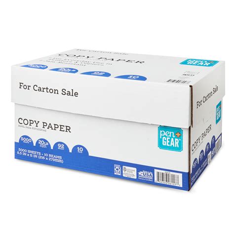 Pen Gear Copy Paper 85 X 11 92 Bright 20lb 10 Reams 5000
