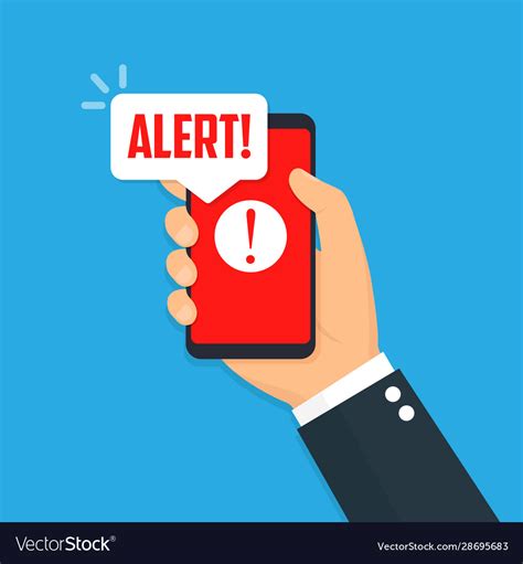 Alert Notification On Smartphone Screen Flat Vector Image