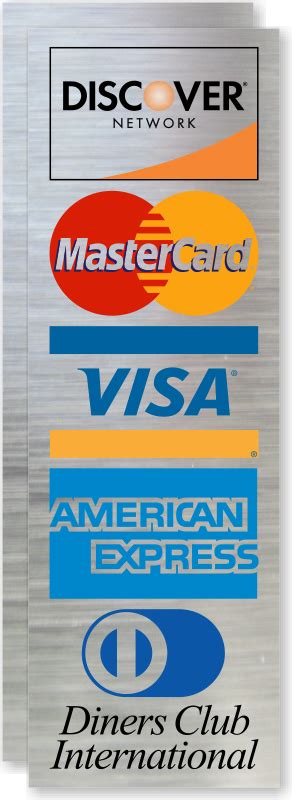 Check spelling or type a new query. Discover, MasterCard, Visa, American Express Logo Glass Decal Signs, SKU: LB-2220