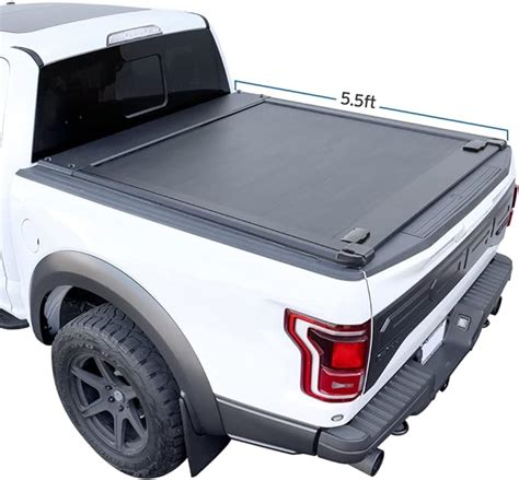Syneticusa Retractable Hard Tonneau Cover Fits 2011 2022 Ford F 150 55 67” Bed Matte Black