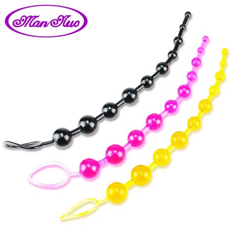 rubber butt plug long anal beads soft anal plug g spot massager bead adult product for men gay