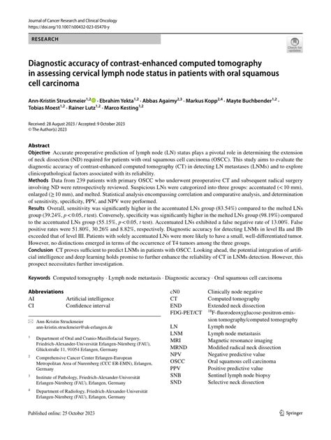 Pdf Diagnostic Accuracy Of Contrast Enhanced Computed Tomography In